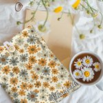 Funda protectora para libros Pastoral Wildflowers personalizada con nombre y bolsillo frontal Regalo de cumpleaños para los amantes de los libros