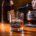 Gepersonaliseerd I'm Retired Old Fashioned Rock Whiskey Glas met Naam Pensioen Vaderdag Cadeau voor Man