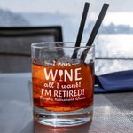 Gepersonaliseerd I'm Retired Old Fashioned Rock Whiskey Glas met Naam Pensioen Vaderdag Cadeau voor Man
