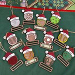 Personalized Baseball Volleyball Sports Ball with Santa Hat Money Holder Christmas Ornament with Name Year Holiday Party Favors Gift for Coach Athlete