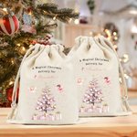Personalised A Magical Christmas Delivery Pink Fairy Drawstring Bag with Name Christmas Gift for Girls