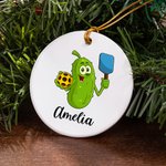 Gepersonaliseerde Cartoon Pickleball Pickleball Naam Ornament Boom Decor Kerstcadeau voor Pickleball Liefhebbers
