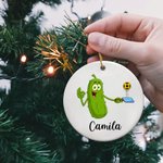 Gepersonaliseerde Cartoon Pickleball Pickleball Naam Ornament Boom Decor Kerstcadeau voor Pickleball Liefhebbers