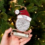 Personalized Baseball Volleyball Sports Ball with Santa Hat Money Holder Christmas Ornament with Name Year Holiday Party Favors Gift for Coach Athlete