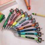 Personalized Apple Crayon Glitter Teacher Beaded Pen with Name Ball-Point Pen Appreciation Thanksgiving Day Gift for Teacher