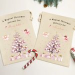 Personalised A Magical Christmas Delivery Pink Fairy Drawstring Bag with Name Christmas Gift for Girls