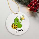 Gepersonaliseerde Cartoon Pickleball Pickleball Naam Ornament Boom Decor Kerstcadeau voor Pickleball Liefhebbers