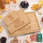 Gepersonaliseerde gegraveerde kerst recept bamboe snijplank met sap groef Housewarming huwelijksgeschenk voor familie vriend