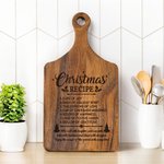 Personalised Wood Engraved Christmas Recipe Reversible Cheese Charcuterie Chopping Board with Finger Grip Christmas Housewarming Gift for Family