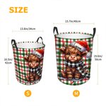 Personalisierte Santa Hut Hochland Kuh Lagerung Wäschekorb mit Griff Name Housewarming Weihnachtsgeschenk für Freunde Familie