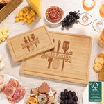 Personalised Engraved Cooking Tool Name FSC Bamboo Charcuterie Chopping Board with Juice Groove Housewarming Wedding Gift for Family Friend