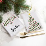 Ligne Personnalisée Arbre de Noël Magique Serviette Gaufrée Microfibre Super Absorbante avec Nom Festival Cuisine Décoration Fête de Noël Cadeau pour 