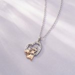 Gepersonaliseerde moeder en dochter zirkoon hart hanger ketting met gegraveerde tekst sierlijke sieraden Moederdag verjaardag jubileum cadeau voor vro