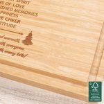 Gepersonaliseerde gegraveerde kerst recept bamboe snijplank met sap groef Housewarming huwelijksgeschenk voor familie vriend