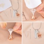 Personalizada Rose Flower Urna Collar con nombre grabado Cremación Joyería Simpatía Memorial Regalo para las mujeres