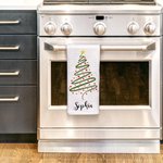 Ligne Personnalisée Arbre de Noël Magique Serviette Gaufrée Microfibre Super Absorbante avec Nom Festival Cuisine Décoration Fête de Noël Cadeau pour 