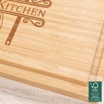 Personalised Engraved Cooking Tool Name FSC Bamboo Charcuterie Chopping Board with Juice Groove Housewarming Wedding Gift for Family Friend