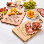Personalised Wood Engraved Christmas Recipe Reversible Cheese Charcuterie Chopping Board with Finger Grip Christmas Housewarming Gift for Family