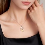 Gepersonaliseerde moeder en dochter zirkoon hart hanger ketting met gegraveerde tekst sierlijke sieraden Moederdag verjaardag jubileum cadeau voor vro