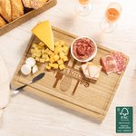 Personalised Engraved Cooking Tool Name FSC Bamboo Charcuterie Chopping Board with Juice Groove Housewarming Wedding Gift for Family Friend