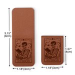 Personalised Floral Skeleton Read Till Death Magnetic PU Leather Bookmark Clip with Name School Office Stationary Supplies Birthday Gift for Bookworms