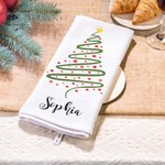 Ligne Personnalisée Arbre de Noël Magique Serviette Gaufrée Microfibre Super Absorbante avec Nom Festival Cuisine Décoration Fête de Noël Cadeau pour 
