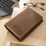 Gepersonaliseerde draagbare lederen snoer organisator met gegraveerde monogram Tech accessoire Vaderdag Verjaardagscadeau voor reizen liefhebber Busin