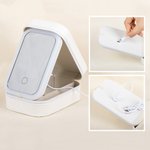 Boîte à bijoux en cuir personnalisée avec nom et miroir de maquillage LED de couleur changeante Cadeau de voyage pour les femmes