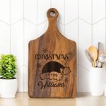 Gepersonaliseerde Kerstmuts Reversible Kaas Charcuterie Snijplank met Vingergreep Kerst Housewarming Gift voor Familie