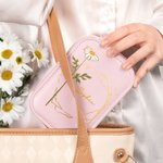 Boîte à bijoux en cuir personnalisée avec nom et miroir de maquillage LED de couleur changeante Cadeau de voyage pour les femmes