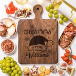 Gepersonaliseerde Kerstmuts Reversible Kaas Charcuterie Snijplank met Vingergreep Kerst Housewarming Gift voor Familie