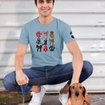Personalizzato disegnato a mano 1-3 ritratto del cane di Natale Coquette Bow Paw Print T-shirt Felpa con nome Regalo di Natale Outfit per le donne ama