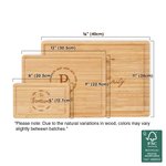 Personalised Monogram Initial Name Date  FSC Bamboo Engraved Charcuterie Chopping Board with Juice Groove Housewarming Wedding Gift for Couple Family