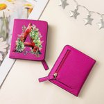 Personalised Portable Holly Leather Bifold Pocket Wallet with Multiple Card Slots Birthday Christmas Gift for Friend Family