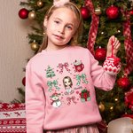 Personalisierte Schneemann Coquette Bogen Cartoon Charakter Sweatshirt T-Shirt mit Namen Geburtstag Weihnachten Geschenk für Frauen Mädchen