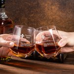 Personalized Diamond Shaped 10oz Funny Prescription Whiskey Glasses and Slate Coaster with Engraved Name Birthday Father's Day Gift for Liquor Lover