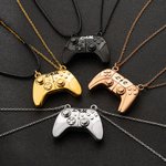 Gepersonaliseerde Gamepad Magnetische Hanger Halsketting met Gegraveerde Initialen Valentijnsdag Cadeau voor Game Koppel