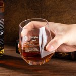 Personalized Diamond Shaped 10oz Funny Prescription Whiskey Glasses and Slate Coaster with Engraved Name Birthday Father's Day Gift for Liquor Lover