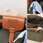 Personalized Simplicity Waterproof Large Oxford Name Tote Handbag with Embroidered Initial Ribbon Anniversary Birthday Gift for Women Girls