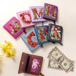 Personalised Portable Holly Leather Bifold Pocket Wallet with Multiple Card Slots Birthday Christmas Gift for Friend Family