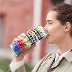 Personalized Pencil Print 20oz Skinny Tumbler with Straw Teacher Appreciation Thank You Gift for Teacher Tutor