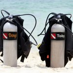 Personalised Embroidered Name Dive Flag Design Scuba Tank Strap with Hook and Loop Diving Accessories Birthday Gift for Diving Enthusiast