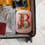 Gepersonaliseerde kerst Cartoon karakter initiële reizen sieraden doos met naam veranderende kleur LED make-up spiegel verjaardag kerstcadeau voor vro