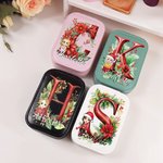 Gepersonaliseerde kerst Cartoon karakter initiële reizen sieraden doos met naam veranderende kleur LED make-up spiegel verjaardag kerstcadeau voor vro