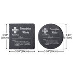 Personalized Diamond Shaped 10oz Funny Prescription Whiskey Glasses and Slate Coaster with Engraved Name Birthday Father's Day Gift for Liquor Lover