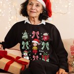 Personalisierte Schneemann Coquette Bogen Cartoon Charakter Sweatshirt T-Shirt mit Namen Geburtstag Weihnachten Geschenk für Frauen Mädchen