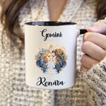 Personalisierte Astrologie Sternzeichen Konstellation Keramik Becher mit Namen Geburtstag Geschenk für Frauen Männer Sternzeichen Liebhaber