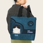 Borsa tote riutilizzabile personalizzata con stampa di zampa di gatto fino a 4 nomi regalo di compleanno per amanti degli animali