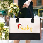 Sac à Main en Toile Imperméable Personnalisé avec Nom Cadeau de Noël pour Famille et Amis
