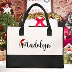 Sac à Main en Toile Imperméable Personnalisé avec Nom Cadeau de Noël pour Famille et Amis